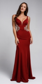 Sweetheart Neckline Fitted Sateen Prom Gown #a913