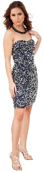 Strapless Leaves Pattern Short Beaded Homecoming Party Dress. 10199.