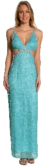 Spaghetti Strapped Beaded Cocktail Dress with Bra style back. 1023.