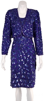 Short Sequin Beaded 2 Piece Cocktail Dress. 1025n.