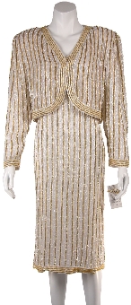 Fully beaded Tea Length Cocktail Dress with Jacket. 1032.