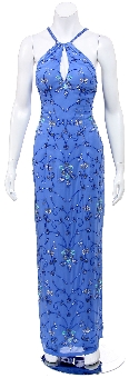 Floral Fountain Hand Beaded Cocktail Dress. 1037.