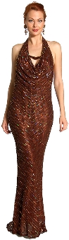 Halter Neck Low Back Sequined Prom Dress. 1060.