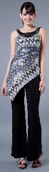 Asymmetric 2 Piece Pant Dress. 11301.