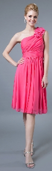 One Soulder Floral Accent Short Party Dress . 11306.