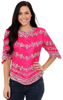 Multi-Design Sequined Blouse. 1253.