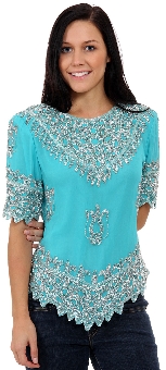 Formal Hand Beaded Blouse. 1276.