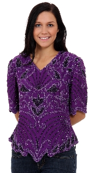 Rain and Flares Hand Beaded/Sequined Blouse. 1278.