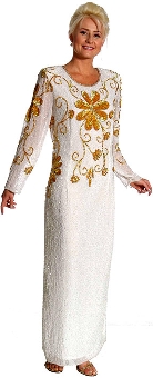 Hand Beaded Full Length Formal Dress. 128.