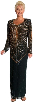 Full Length Handbeaded Formal Dress. 131.