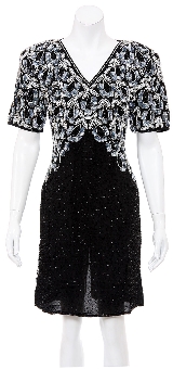 Night Sheels Hand Beaded Short Dress. 2397.