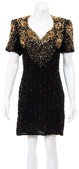 Hearty Drops Hand Beaded/Sequined Dress. 2632.