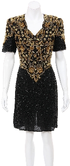 Falling Flowers Hand Beaded and Sequined Dress. 2683.
