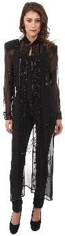 Full Length Sheer Long Jacket. 3780.