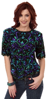 Fully Sequined Beaded Blouse. 4364.