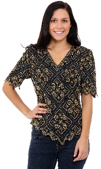 Elaborated Mosaic Detail Hand Beaded/Sequined Blouse. 4367.