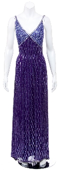Hand Beaded Long Cocktail Dress. 8859.