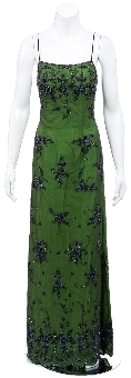 Formal Dress with Hand Beaded Floral Design. 9092.