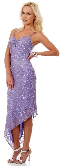 Spaghetti Straps High Low Formal Party Cocktail Dress. 9215.