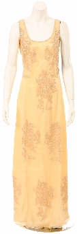 U Neck Floral Beaded Formal Dress. 9363.
