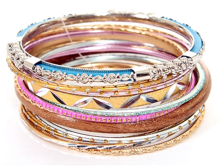 Set of 13 Assorted Handmade Bangles. POB-05065.