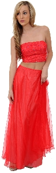 Criss Crossed Strapless 2 pc Dress. c2191.