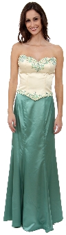 2 Piece Strapless Form Fitting Formal Cocktail Dress. c27328.