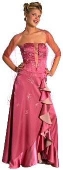 Strapless Beaded Prom Dress with Cascading Ruffles. c27339.