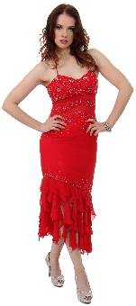 Halter Neck Beaded Prom Dress with Ruffled Hem. c27776.