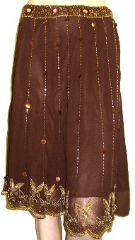Bead Embellished Tea Length Skirt. ks97-1.