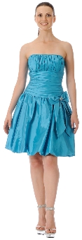 Short Shirred Ribbon Cocktail Dress. p7051.