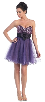Strapless Flowered Waistline Sequin Party Dress. p8000.