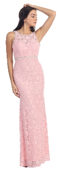 Floral Lace Beaded Long Formal Prom Dress with Cutout. p8943a.