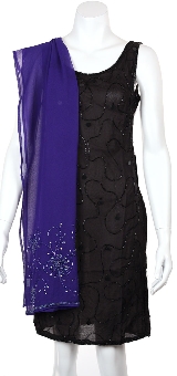 Floral Print Beaded Scarf. sc60.