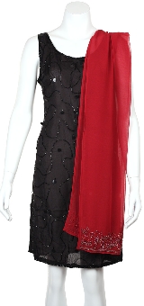 Beaded Bottom Edge Floral Print Scarf. sc61.