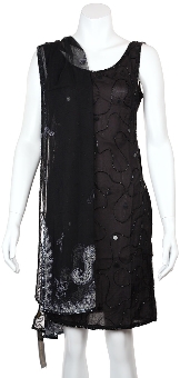 Silver Threaded Beaded Scarf. sf23.