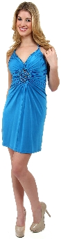 Halter Neck Cocktail Dress with Front Keyhole. t4959.