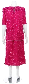 2 Piece Hand Beaded and Sequined Dress back