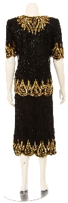 Sequin Flower Bud Two Piece Formal Gown back