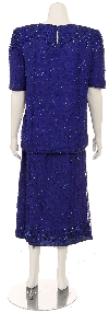 Two Piece Fully Sequined Blouse and Skirt Set  back