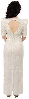 Half Sleeved Full Length Beaded Gown back