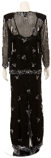 Two Piece Full Length Spaghetti Evening Gown and Jacket back