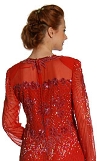 See Thru Bodice and Long Sleeved Beaded Dress back