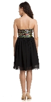 Elegant & Charm Fit & Flare Strapless Sequin Cocktail Dress back