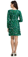 Sequined Mini Dress with Long Sleeves back