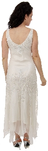 Beaded Neckline Short Evening Prom Dress back
