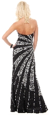 Embellished Sheath Gown with Geometric Design back