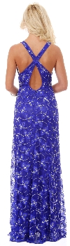 Halter Neck Beaded Mesh Long Formal Prom Dress back in Royal Blue