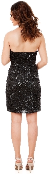 Strapless Beaded Short Formal Prom Homecoming Dress back