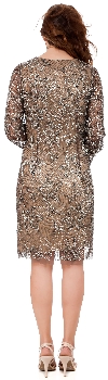 Heavily Beaded Full Sleeves Formal Prom Party Dress back